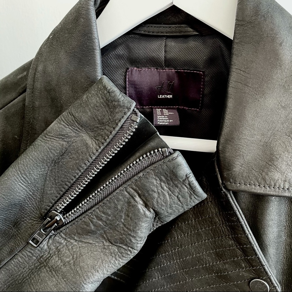 H&M TREND label Leather biker jacket - Picture 5 of 14